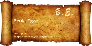 Bruk Egon névjegykártya